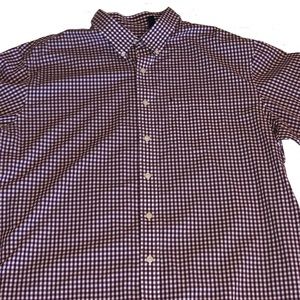 IZOD Long Sleeve Shirt, Maroon & White, 2XL